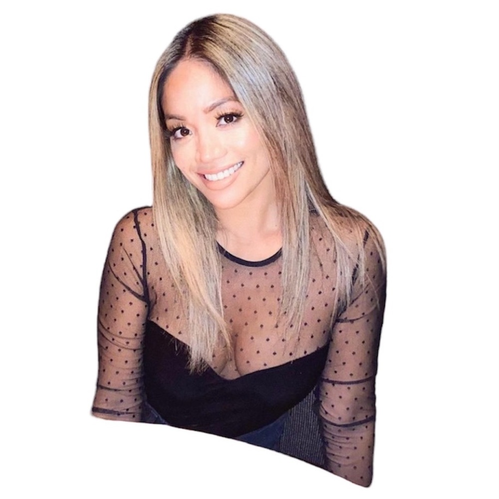 Black Polka dot velour bodysuit